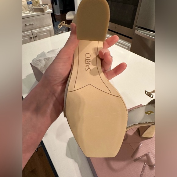 Brand New Franco Sarto Nude Suede Sandals - Picture 6 of 9